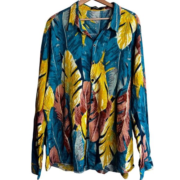 Jogal Other - Jogal Men's Feather Design Button Down XXXL